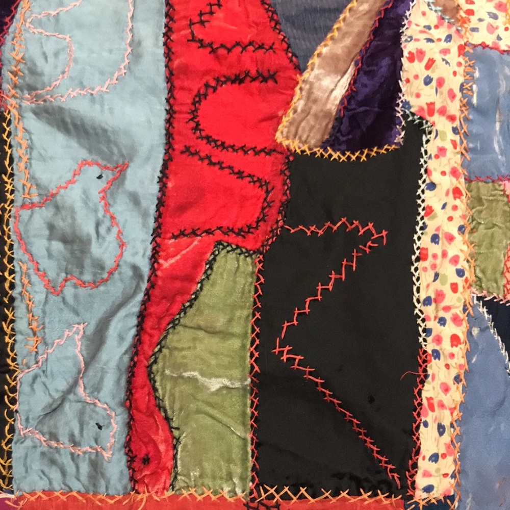 Vintage 🪡🧵 ❤️ 🪡🧵crazy quilt - Picture 7 of 12
